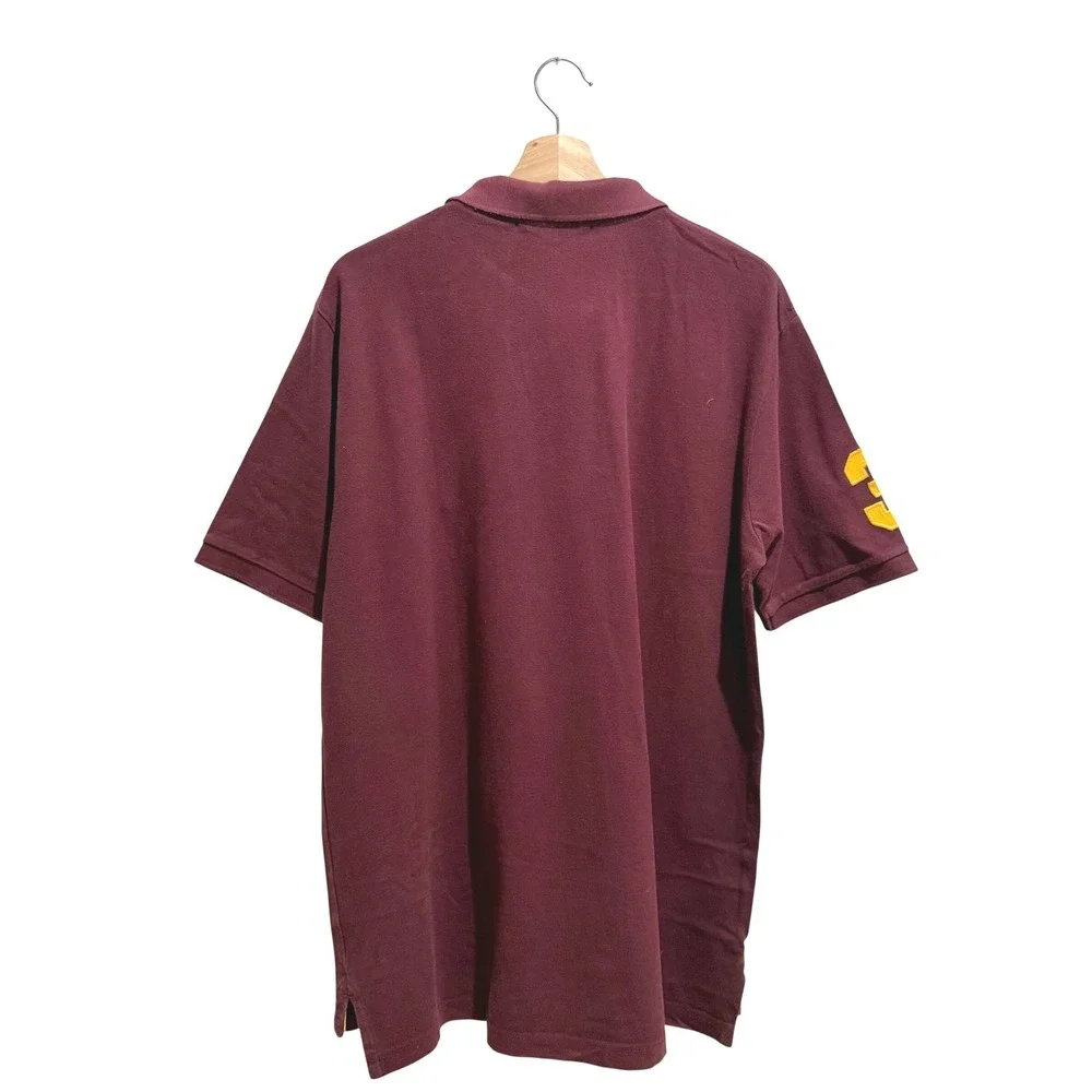 Y2K US Polo‎ Assn Mens Maroon Short Sleeve Polo Shirt Size XL
